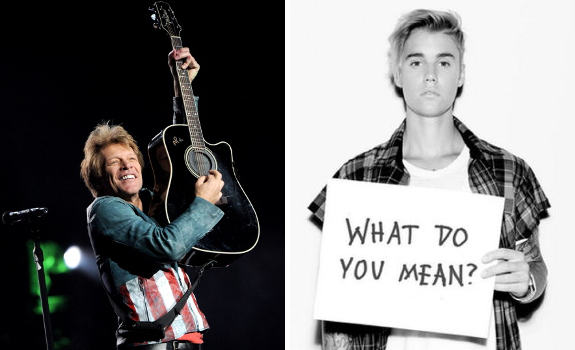 Bon Jovi, Jon Bon Jovi, concert photo, Justin Bieber, single cover