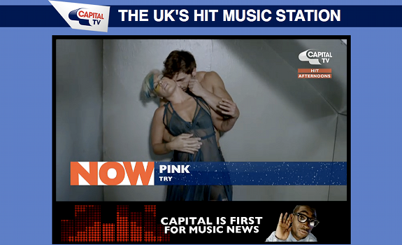 Capital TV, Capital FM, video player on radio website, music video, Try, Pink