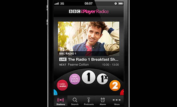 Nick Grimshaw, BBC Radio 1, BBC iPlayer Radio app for iOS
