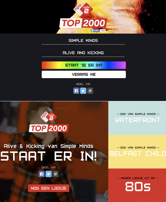 NPO, NPO Radio 2, Top 2000, Simple Minds, Alive And Kicking